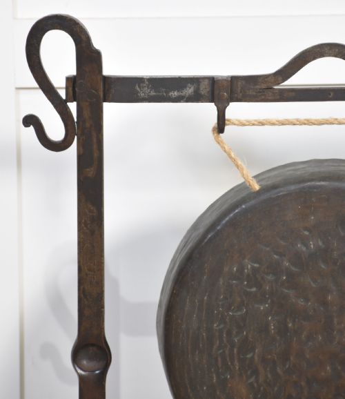 WROUGHT IRON FRAMED DINNER GONG - ADDITIONAL PHOTO 1