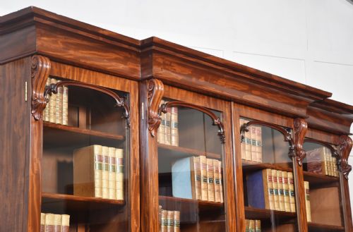 19TH CENTURY MAHOGANY LIBRARY BREAKFRONT BOOKCASE - ADDITIONAL PHOTO 6