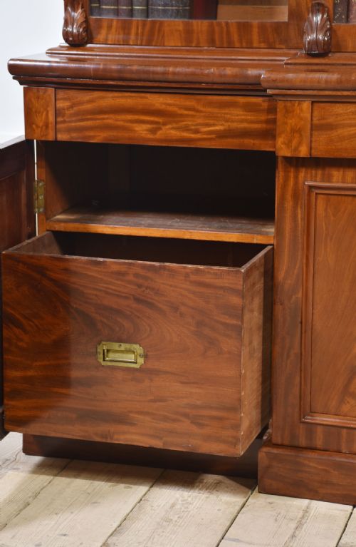 19TH CENTURY MAHOGANY LIBRARY BREAKFRONT BOOKCASE - ADDITIONAL PHOTO 23