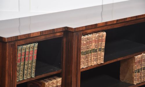 19TH CENTURY ROSEWOOD DWARF BREAKFRONT OPEN BOOKCASE - ADDITIONAL PHOTO 3