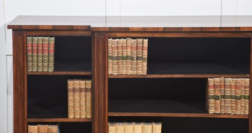 19TH CENTURY ROSEWOOD DWARF BREAKFRONT OPEN BOOKCASE - ADDITIONAL PHOTO 4