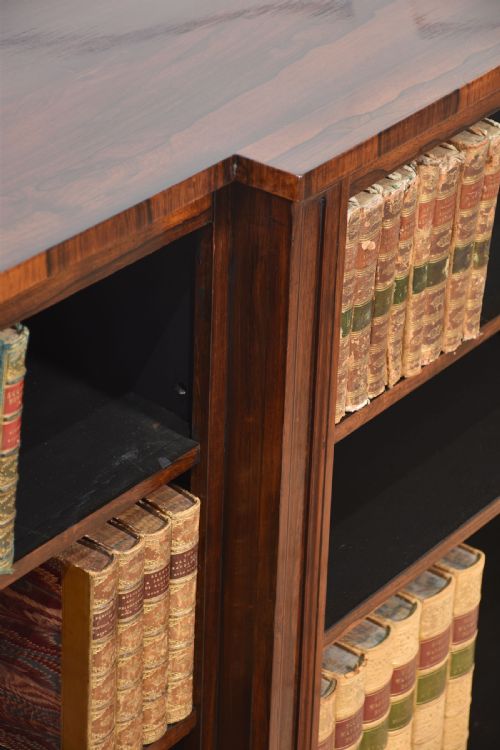 19TH CENTURY ROSEWOOD DWARF BREAKFRONT OPEN BOOKCASE - ADDITIONAL PHOTO 5