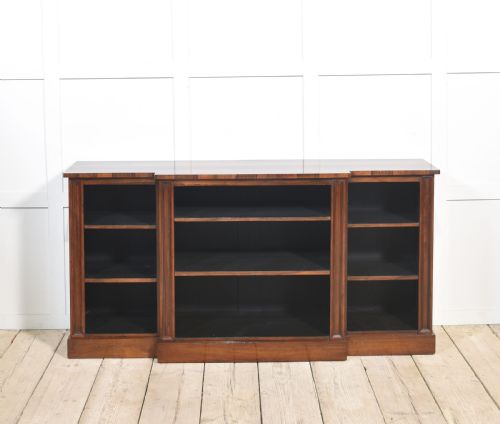 19TH CENTURY ROSEWOOD DWARF BREAKFRONT OPEN BOOKCASE - ADDITIONAL PHOTO 7