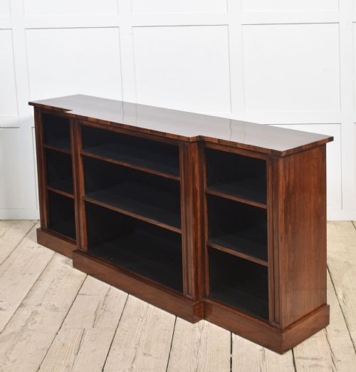 19TH CENTURY ROSEWOOD DWARF BREAKFRONT OPEN BOOKCASE - ADDITIONAL PHOTO 9