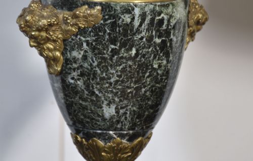 PAIR OF FRENCH ORMOLU MOUNTED MARBLE TABLE LAMPS - ADDITIONAL PHOTO 2