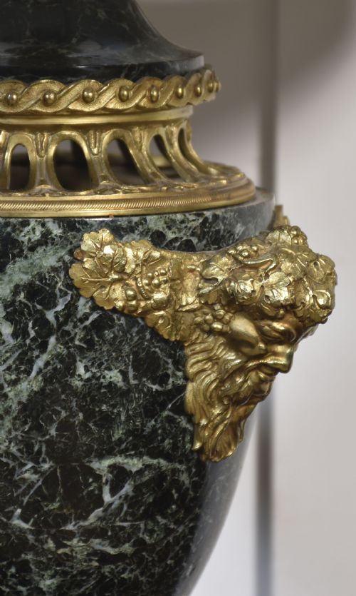 PAIR OF FRENCH ORMOLU MOUNTED MARBLE TABLE LAMPS - ADDITIONAL PHOTO 6