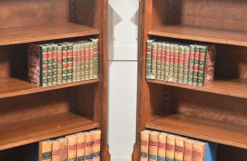 PAIR OF WALNUT INLAID BOOKCASE - ADDITIONAL PHOTO 3