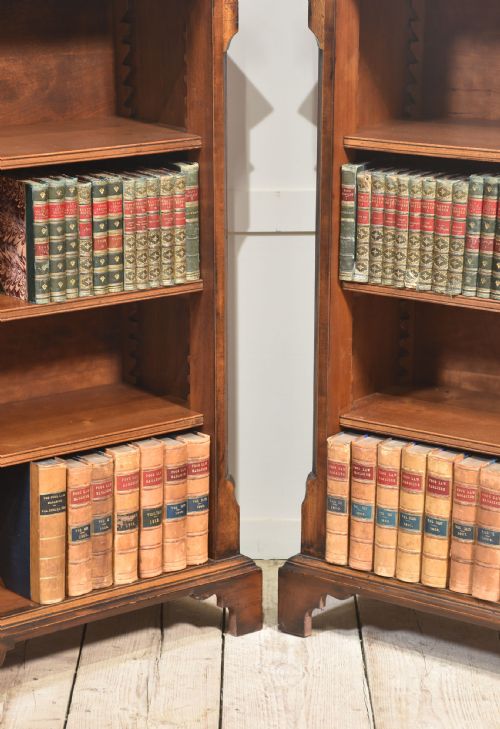PAIR OF WALNUT INLAID BOOKCASE - ADDITIONAL PHOTO 4