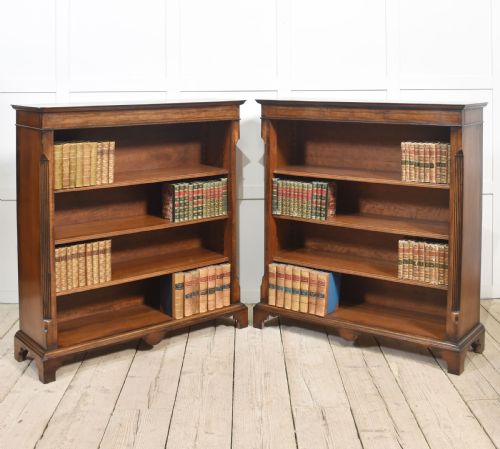 PAIR OF WALNUT INLAID BOOKCASE - ADDITIONAL PHOTO 6