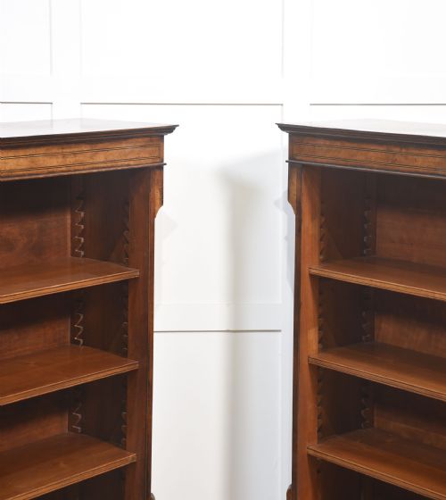 PAIR OF WALNUT INLAID BOOKCASE - ADDITIONAL PHOTO 7