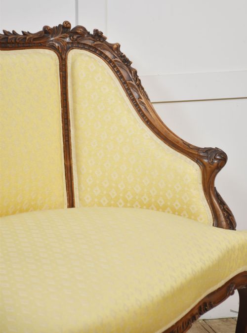 WALNUT FRAMED TWOSEATER SETTEE - ADDITIONAL PHOTO 2