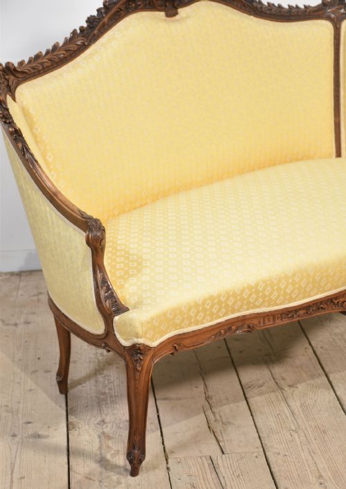 WALNUT FRAMED TWOSEATER SETTEE - ADDITIONAL PHOTO 3