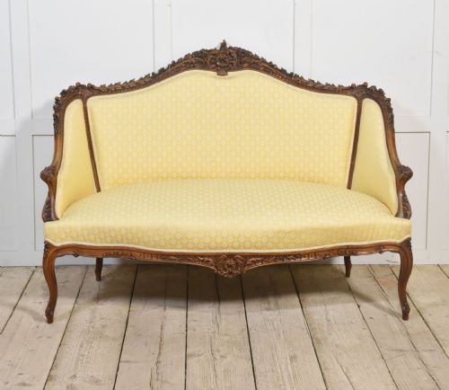 WALNUT FRAMED TWOSEATER SETTEE - ADDITIONAL PHOTO 4