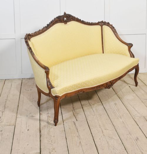 WALNUT FRAMED TWOSEATER SETTEE - ADDITIONAL PHOTO 6