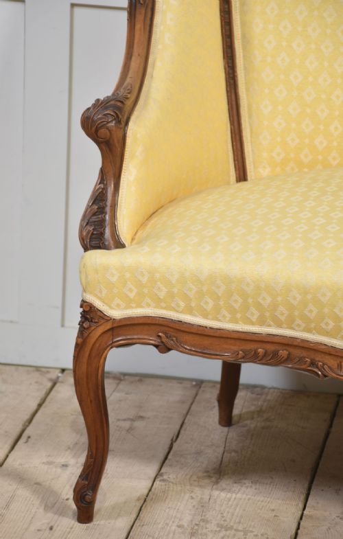 WALNUT FRAMED TWOSEATER SETTEE - ADDITIONAL PHOTO 10