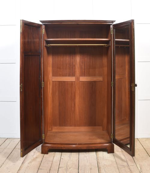 MAHOGANY BOW FRONTED TWO DOOR WARDROBE - ADDITIONAL PHOTO 1