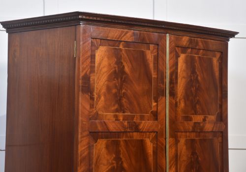 MAHOGANY BOW FRONTED TWO DOOR WARDROBE - ADDITIONAL PHOTO 8
