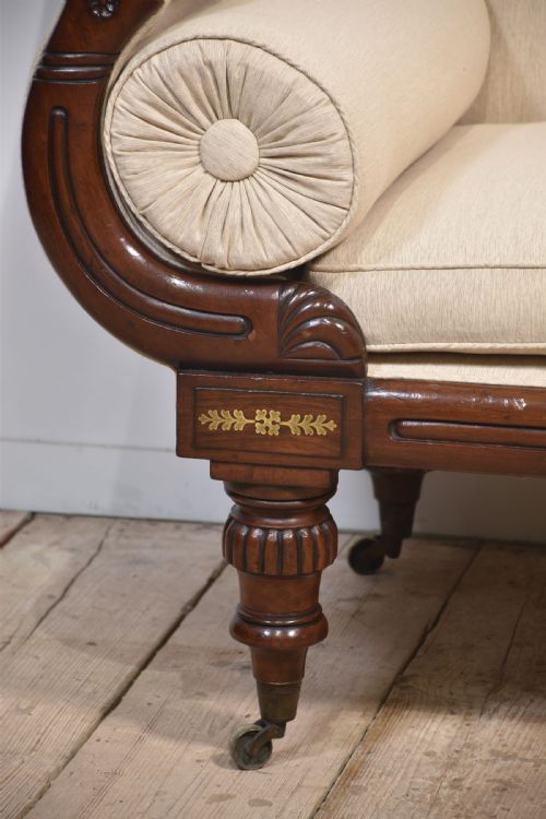 REGENCY MAHOGANY BRASS INLAID SETTEE - ADDITIONAL PHOTO 6