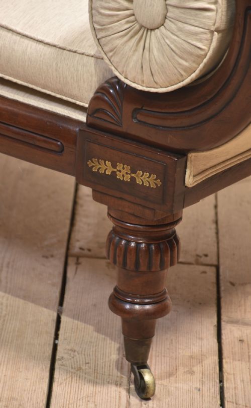 REGENCY MAHOGANY BRASS INLAID SETTEE - ADDITIONAL PHOTO 7