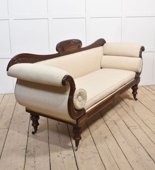 REGENCY MAHOGANY BRASS INLAID SETTEE - ADDITIONAL PHOTO 8