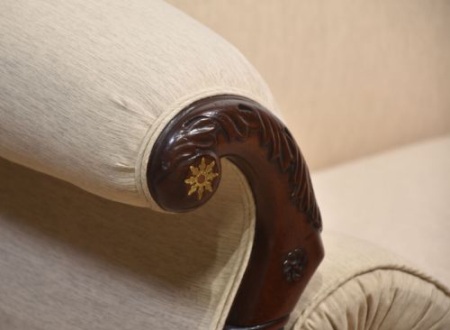REGENCY MAHOGANY BRASS INLAID SETTEE - ADDITIONAL PHOTO 10