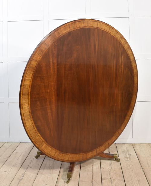 MAHOGANY CROSS BANDED CIRCULAR DINING TABLE - ADDITIONAL PHOTO 1
