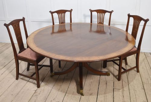 MAHOGANY CROSS BANDED CIRCULAR DINING TABLE - ADDITIONAL PHOTO 2