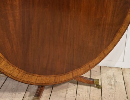 MAHOGANY CROSS BANDED CIRCULAR DINING TABLE - ADDITIONAL PHOTO 5
