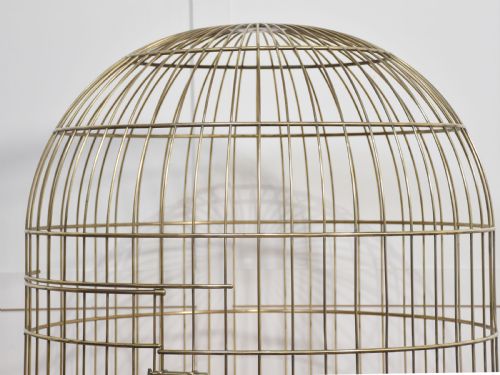 SUBSTANTIAL BRASS AND COPPER BIRD CAGE - ADDITIONAL PHOTO 2