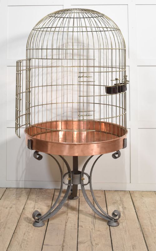 SUBSTANTIAL BRASS AND COPPER BIRD CAGE - ADDITIONAL PHOTO 5