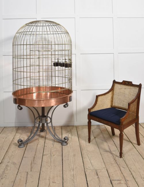 SUBSTANTIAL BRASS AND COPPER BIRD CAGE - ADDITIONAL PHOTO 9