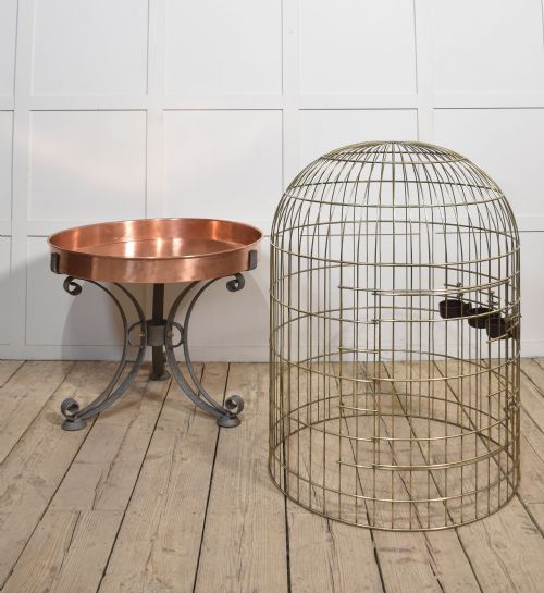 SUBSTANTIAL BRASS AND COPPER BIRD CAGE - ADDITIONAL PHOTO 10