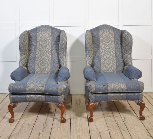 PAIR OF GEORGIAN STYLE WINGBACK ARMCHAIRS - ADDITIONAL PHOTO 4