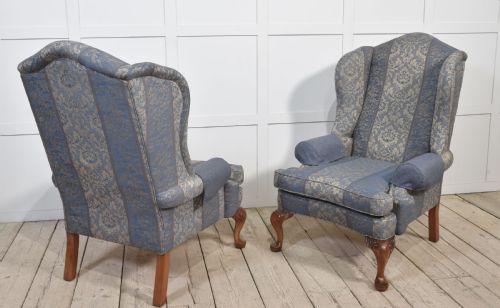 PAIR OF GEORGIAN STYLE WINGBACK ARMCHAIRS - ADDITIONAL PHOTO 9