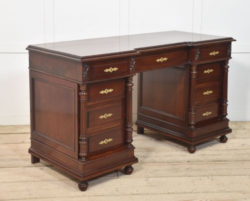 CARVED MAHOGANY DESK - ADDITIONAL PHOTO 5