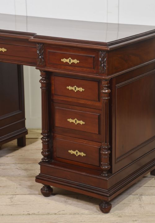 CARVED MAHOGANY DESK - ADDITIONAL PHOTO 6
