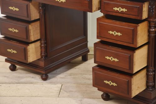 CARVED MAHOGANY DESK - ADDITIONAL PHOTO 9