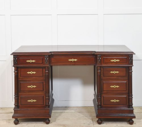 CARVED MAHOGANY DESK - ADDITIONAL PHOTO 10