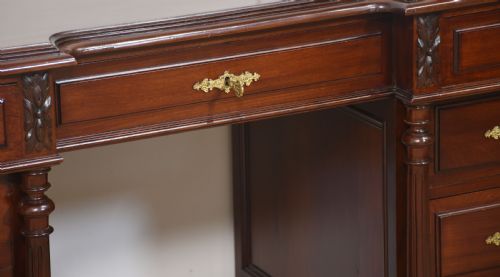CARVED MAHOGANY DESK - ADDITIONAL PHOTO 11