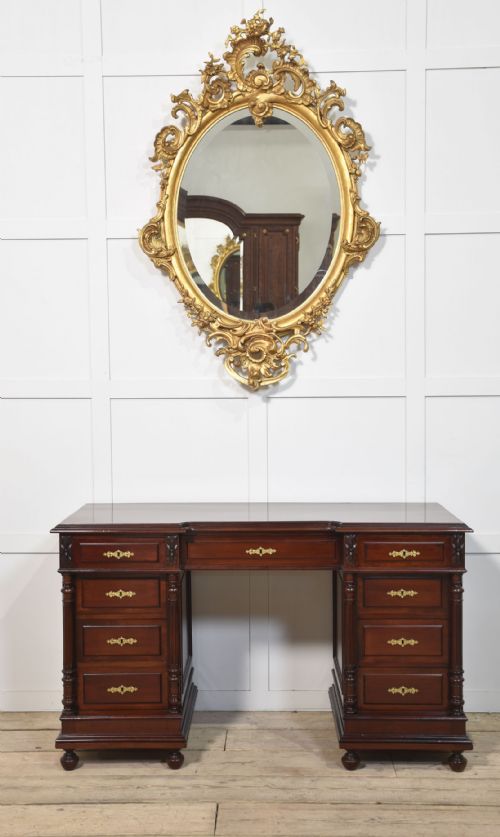 CARVED GILTWOOD OVAL WALL MIRROR - ADDITIONAL PHOTO 1