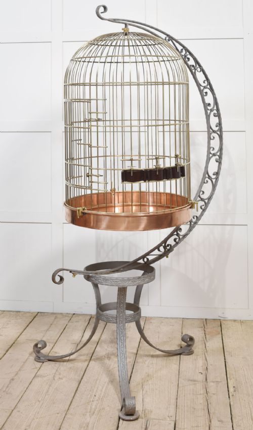 SUBSTANTIAL BRASS BIRD CAGE - ADDITIONAL PHOTO 1
