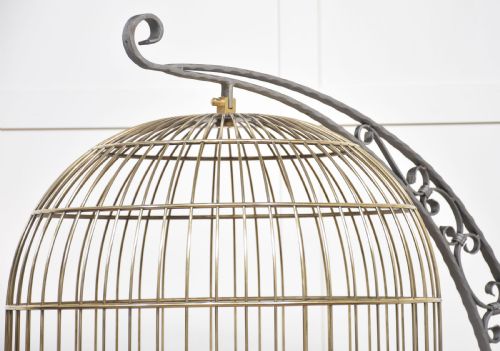 SUBSTANTIAL BRASS BIRD CAGE - ADDITIONAL PHOTO 2