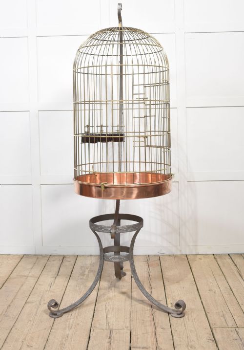 SUBSTANTIAL BRASS BIRD CAGE - ADDITIONAL PHOTO 3