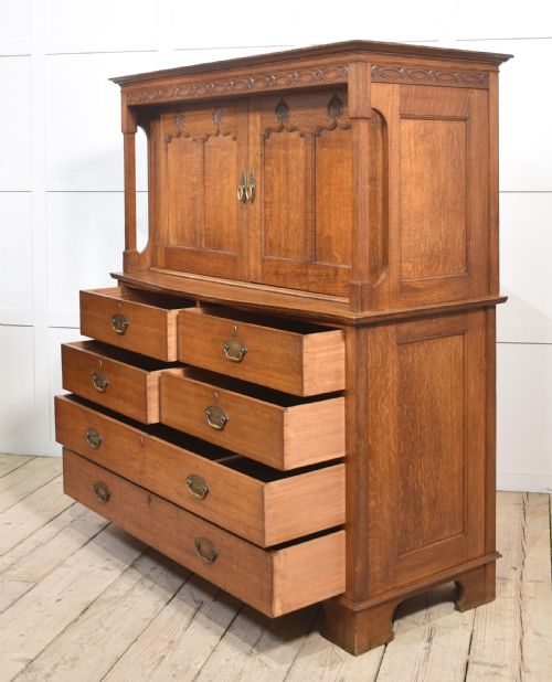 ARTS CRAFTS OAK CUPBOARD - ADDITIONAL PHOTO 14
