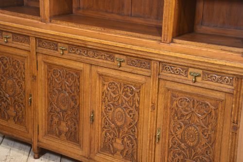 LARGE CARVED OAK BOOKCASE - ADDITIONAL PHOTO 12