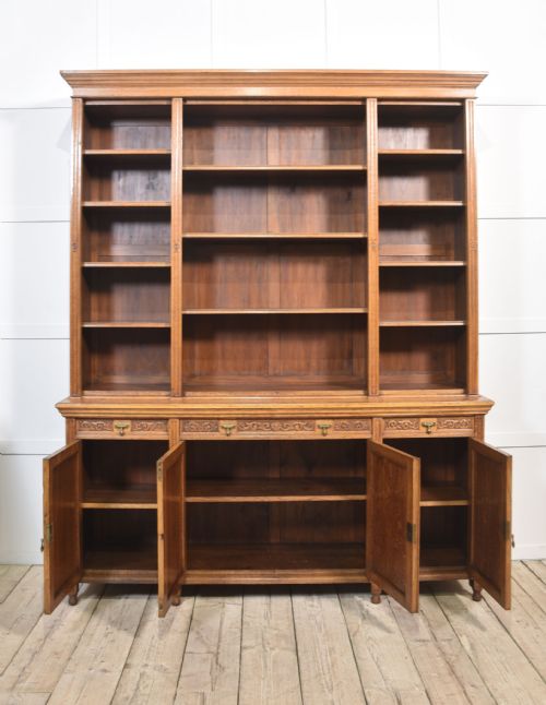 LARGE CARVED OAK BOOKCASE - ADDITIONAL PHOTO 17