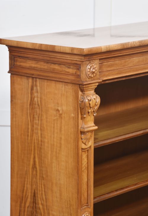 PAIR OF 19TH CENTURY WALNUT OPEN BOOKCASES - ADDITIONAL PHOTO 1