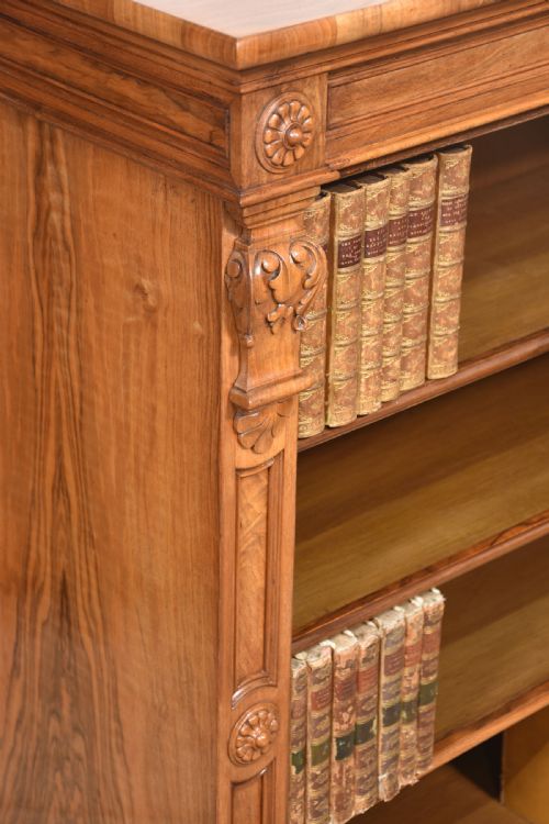 PAIR OF 19TH CENTURY WALNUT OPEN BOOKCASES - ADDITIONAL PHOTO 15