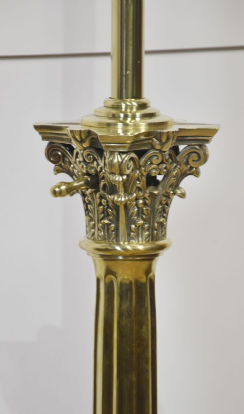 MONUMENTAL BRASS STANDARD LAMP BY HINKS - ADDITIONAL PHOTO 1
