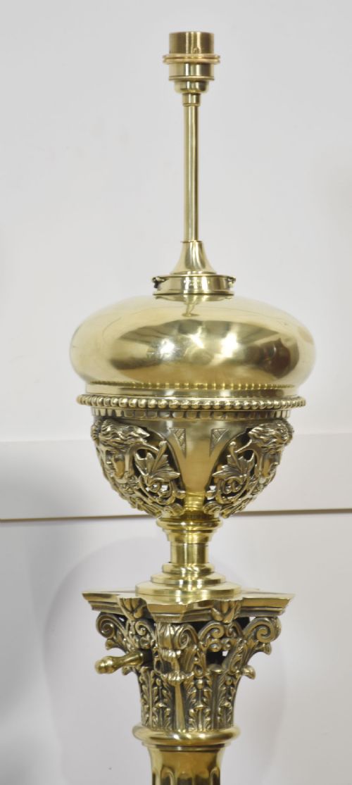 MONUMENTAL BRASS STANDARD LAMP BY HINKS - ADDITIONAL PHOTO 12